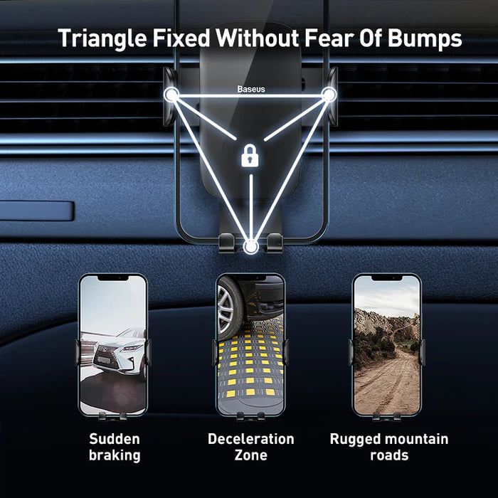 Baseus Metal Car Phone Holder Sucker for Car Air Vent Mount Phone Stand for iPhone Samsung Metal Gravity Mobile Phone Holder