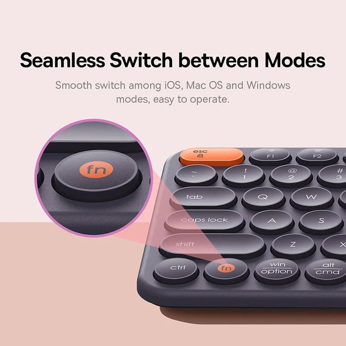 Baseus Wireless Keyboard Bluetooth 5.0 3.0 2.4G USB 3 Mode Multi Devices Connection for iOS/Mac/Windows Ergonomic Quite Keyboard