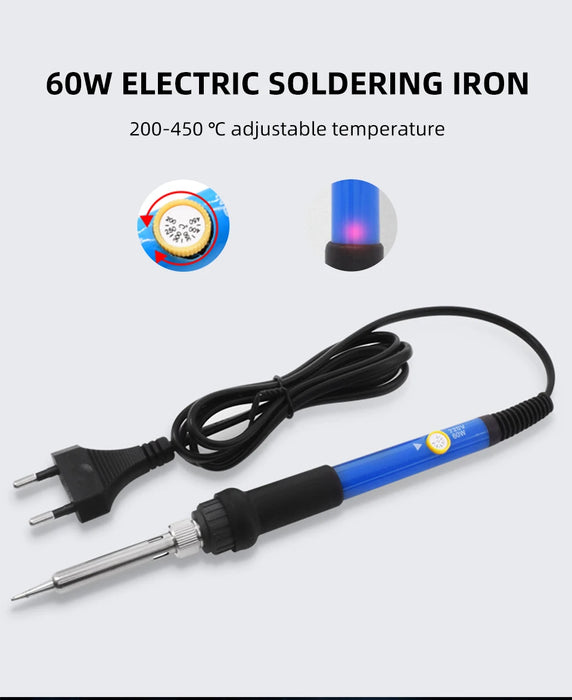 60W Electric Soldering Iron 200-450℃ Adjustable Temperature 110V/220V Rework Station Heat Pencil Tips Repair Tools by PROSTORMER