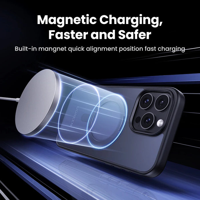 UGREEN 360° Magnetic Ring Stand Cases for iPhone 16 Pro Max 16pro 15 Max Cases for MagSafe Rotatable Magnet Kickstand Case