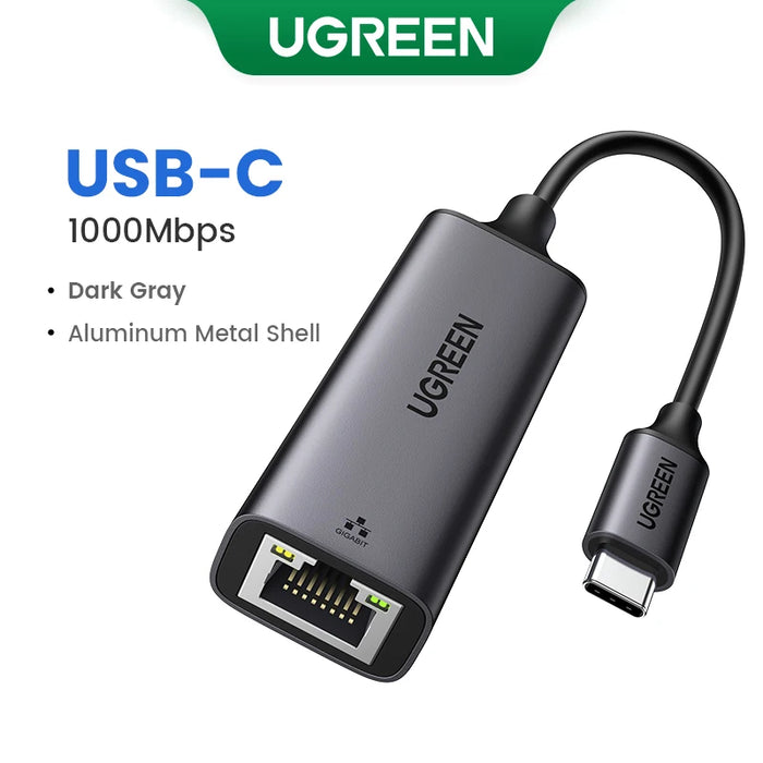 UGREEN USB C Ethernet Adapter 1000/100Mbps USB Lan RJ45 Thunderbolt 3 for Laptop Macbook Samsung iPad USB Ethernet Network Card