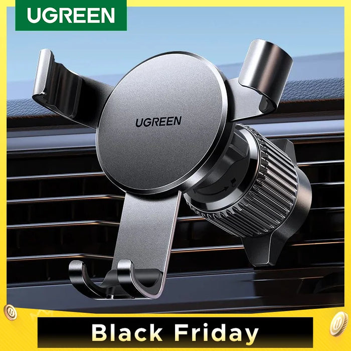 【លក់ថ្មី】 UGREEN Car Phone Holder Gravity Phone Stand for Xiaomi Samsung iPhone 16 15 14 Pro Max Air Vent Car Holder Stand