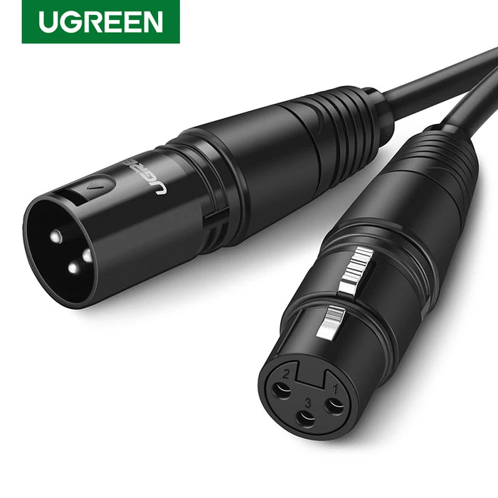 Ugreen XLR Cable Karaoke Microphone Sound Cannon Cable Plug XLR Extension Mikrofon Cable for Audio Mixer Amplifiers XLR Cord PVC Jacket CHINA