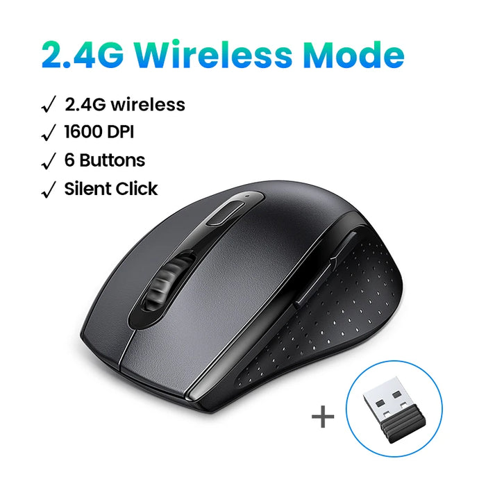 【ថ្មី】 UGREEN Wireless Mouse សម្រាប់កុំព្យូទ័រ 1600DPI Silent Mouse ជាមួយនឹង 2.4GHz USB Receiver for PC MacBook Tablet Laptop