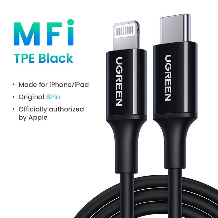 UGREEN MFi USB C to Lightning Cable PD20W Fast Charging for iPhone 14 13 12 Pro Max Mini Data Cable for iPhone for iPad