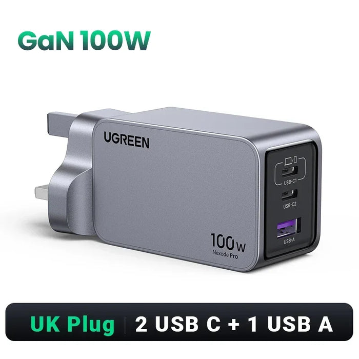 UGREEN 100W GaN Charger USB C Charger QC4.0 3.0 Quick Charge For Macbook Laptop Tablet PD Fast Charger For iPhone 16 15 14 Pro