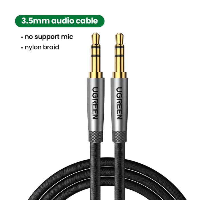 UGREEN 3.5mm Aux Cable 4 Pole TRRS 4-Conductor Auxiliary Male to Male Stereo Jack HiFi Support Microphone Function Audio Cable