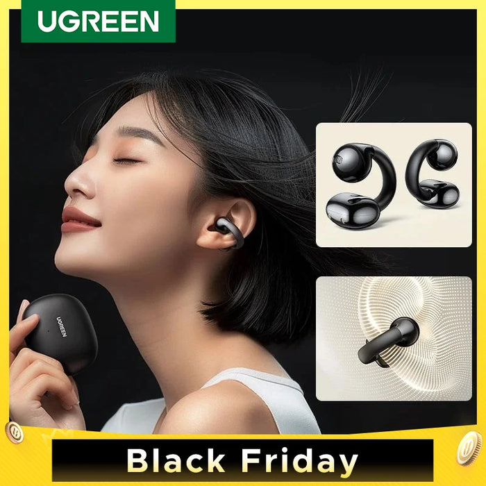 UGREEN Choice HiTune S3 Open Ear Clip Wireless Earbuds Bluetooth Sports Earphones Headphones in Mic with Earhooks & Ear Hook