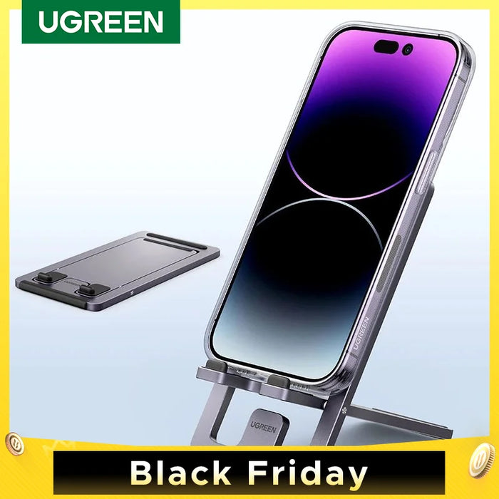 【ការលក់ថ្មី】 UGREEN ទូរសព្ទដៃតុអាលុយមីញ៉ូម ឈរសម្រាប់ iPhone 16 15 14 Pro Xiaomi Samsung Mobile Phone Support Tablet