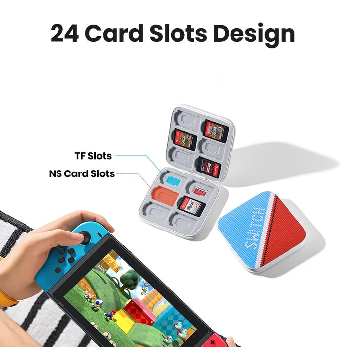 ស្រោមកាតហ្គេម UGREEN សម្រាប់ Nintendo Switch Game Card Micro SD Card Holder Portable Storage Bag 12 Game Card Slot 12 TF Card Slot