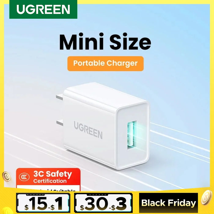 【US Plug】UGREEN 5V 1A USB Charger for iPhone 16 15 14 Pro Max Fast Wall Charger for Samsung S24 Xiaomi Mobile Phone Charger