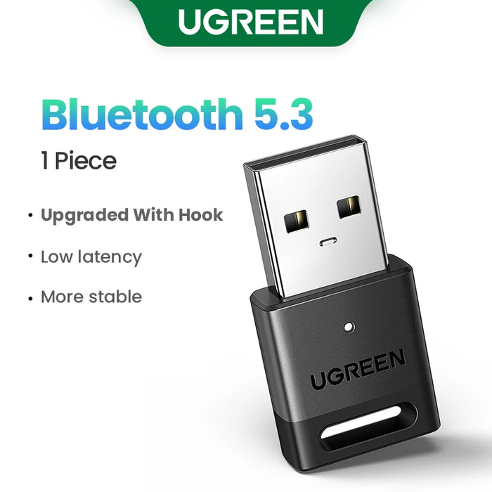 អាដាប់ទ័រ UGREEN Bluetooth 5.3 សម្រាប់ PC USB Bluetooth 5.0 Receiver Dongle Wireless Computer Adapter For Mouse Keyboard Win 11/10/8.1