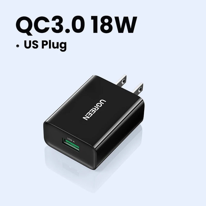 Ugreen USB Quick Charge 3.0 QC 18W USB Charger QC3.0 Fast Wall Charger Mobile Phone Charger for Samsung S24 Huawei Xiaomi iPhone