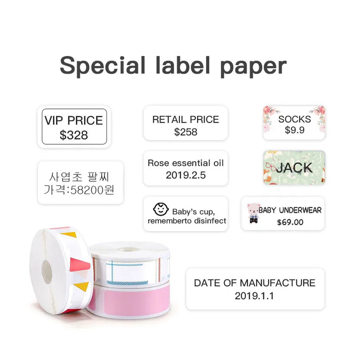 Niimbot Pocket Printer Labels Tape Printer Maker for Stickers D110 D11 D101 Labeling Self-adhesive Label Paper For Home Office