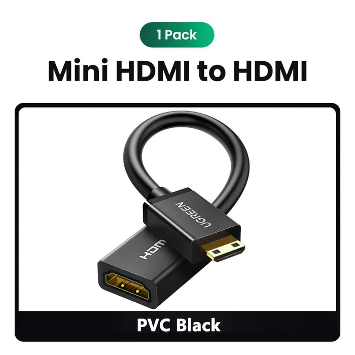 អាដាប់ទ័រ Ugreen Mini HDMI អាដាប់ធ័រ Mini HDMI ទៅ HDMI Cable Adapter 4K ឆបគ្នាសម្រាប់ Raspberry Pi ZeroW Camcorder Laptop អាដាប់ទ័រ HDMI Mini