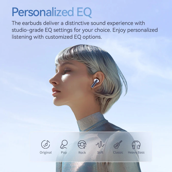 QCY MeloBuds Neo Wireless Earphones Bluetooth 5.3 LED Power Digital Display Transparent TWS Earbuds Dual-Connection Headphone