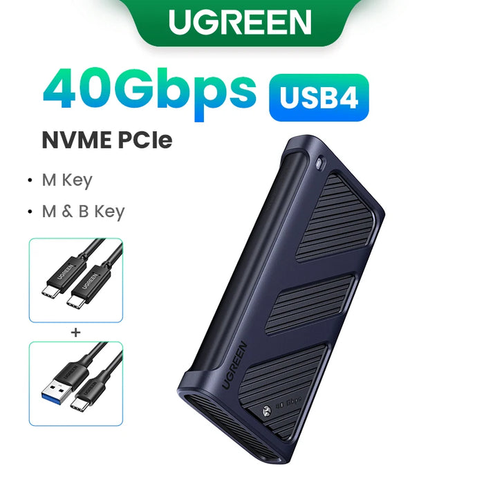 UGREEN 20Gbps NVMe SSD Case SSD Enclosure M.2 to USB3.2 Gen2x2 SSD Adapter for M.2 NVME PCIE Built-in Cooling Vest Aluminum Case