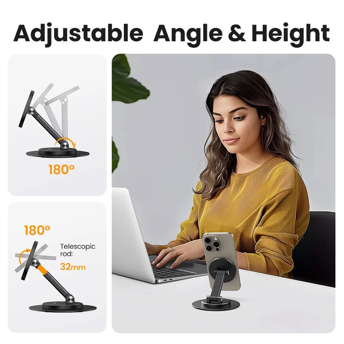 UGREEN Magnetic Phone Stand បង្វិល 360° អាលុយមីញ៉ូទូរសព្ទដៃ ឈរសម្រាប់ Magsafe iPhone 16 15 14 Pro Max Xiaomi Samsung Huawei