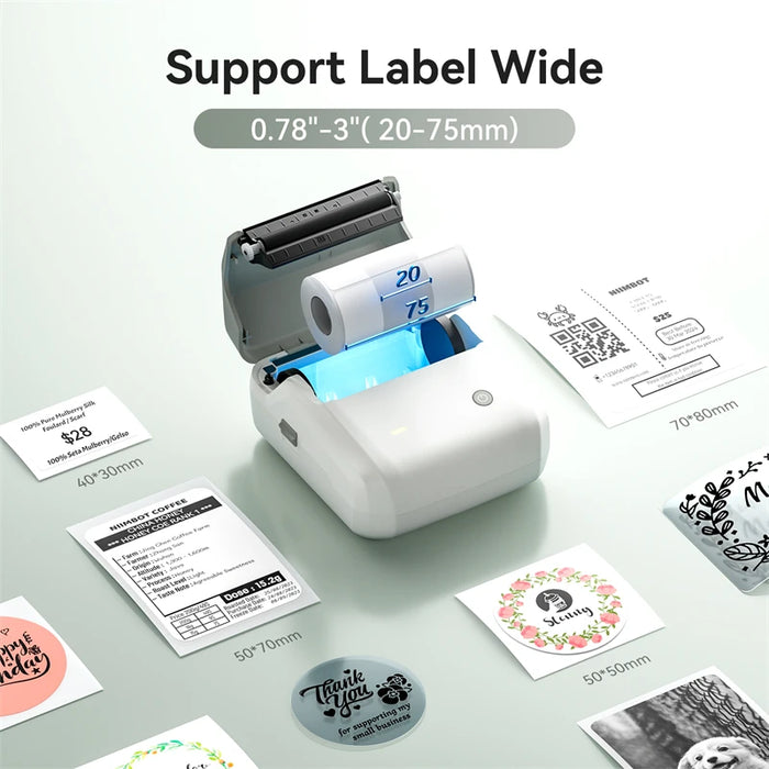 NIIMBOT B31 Thermal Label Printer Print Width 20-77mm Wireless Barcode Sticker Maker Pocket Label Maker for Business