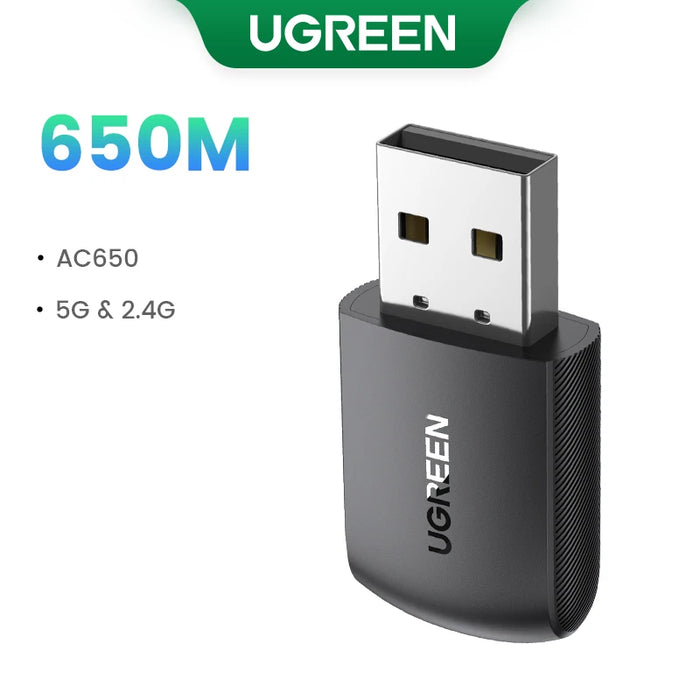 UGREEN WiFi Adapter AC650 AX1800 WiFi6/5 5G&2.4G USB WiFi Card Dongle for Desktop Laptop Wifi Antenna USB Ethernet Network Card