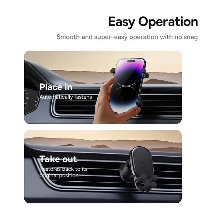 Baseus Car Phone Holder Gravity in Car Air Vent Silicone Stand For iPhone Xiaomi Samsung Auto Restorable Car Mobile Support