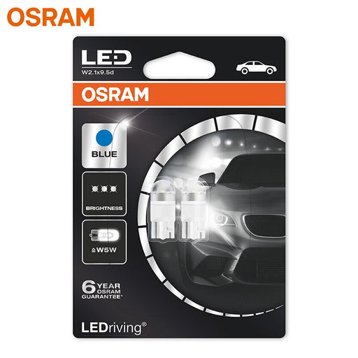 OSRAM LEDriving PREMIUM 6800K Blue T10 W5W Signal Lamps LED Interior Light Reading Lamps Auto Bulbs Double Blister 2850BL (2PCS)