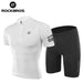 ROCKBROS Cycling Jersey Men Breathable Shirt Summer Jersey Clothes Bicycle Quick Dry Clothing Anti-UV Reflective Short Sleeve White set CHINA