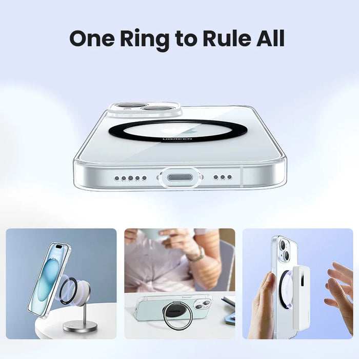 UGREEN Magnetic Metal Ring for Magsafe iPhone 16 15 14 Pro Android Phones Plate Sticker Rings For Magsafe Wireless Charger Stand