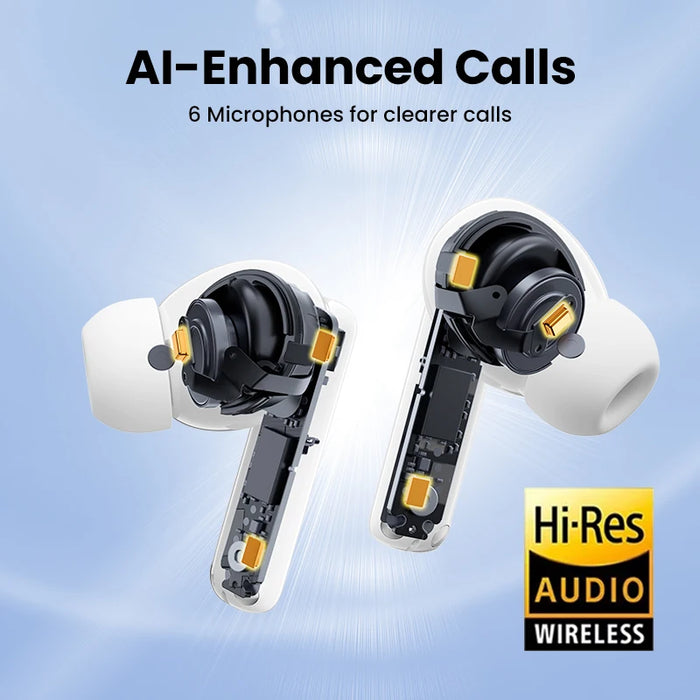 UGREEN HiTune T6 ANC Wireless Headphone 48dB Bluetooth 5.3 TWS Earbuds Hi-Res LDAC Hybrid Active Noise Cancelling for iPhone 15