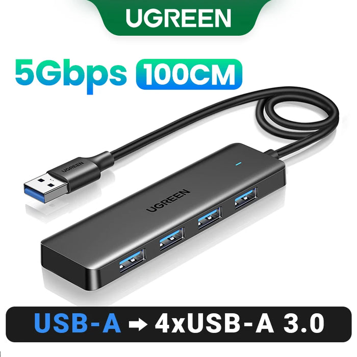 (RU ពិសេស) UGREEN USB Splitter USB-A ទៅ USB3.0x4 5Gbps Plug &amp; Play