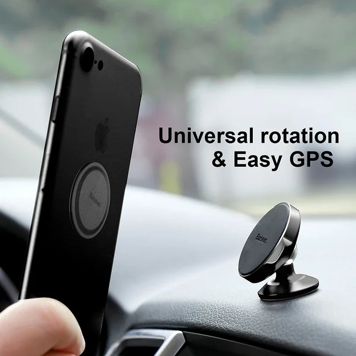 Baseus Magnetic Car Phone Holder for iPhone Xiaomi Huawei Full Rotation Metal Phone Holder Stand Sticker Universal Car Holder