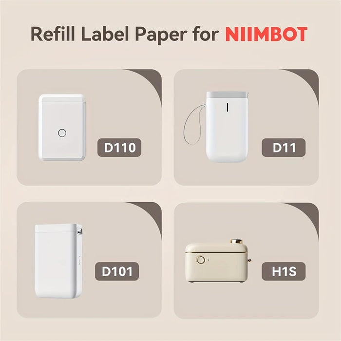 Niimbot Thermal Label Paper 3 Rolls/Set Waterproof Scratch-Resistant Tape Sticker for D110 D11 D101 H1 H1S Smart Label Printer