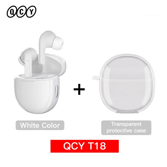 QCY T18 Wireless Earphones Bluetooth 5.2 Earbuds QCC3040 aptX Voice 32kHz 4 Mic CVC HD Call Headphones Dual-device Connection