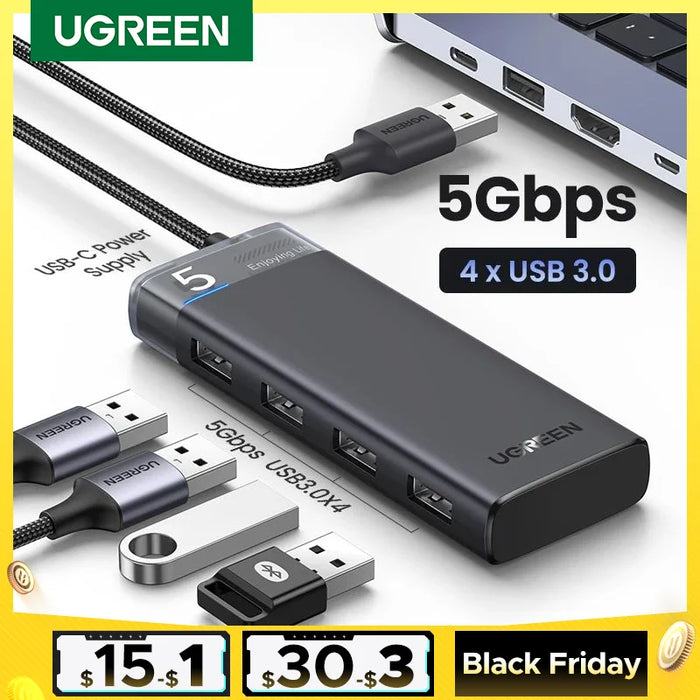 UGREEN USB HUB USB3.0 HUB 4 Ports 5Gbps USB Multi Splitter Adapter For Macbook iPad Pro Air Laptop PC Computer Accessories