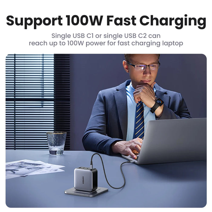 【US Plug】UGREEN 100W GaN Charger USB C Charger QC4.0 3.0 Quick Charge For Macbook Laptop Tablet PD Fast Charger For iPhone 15 14