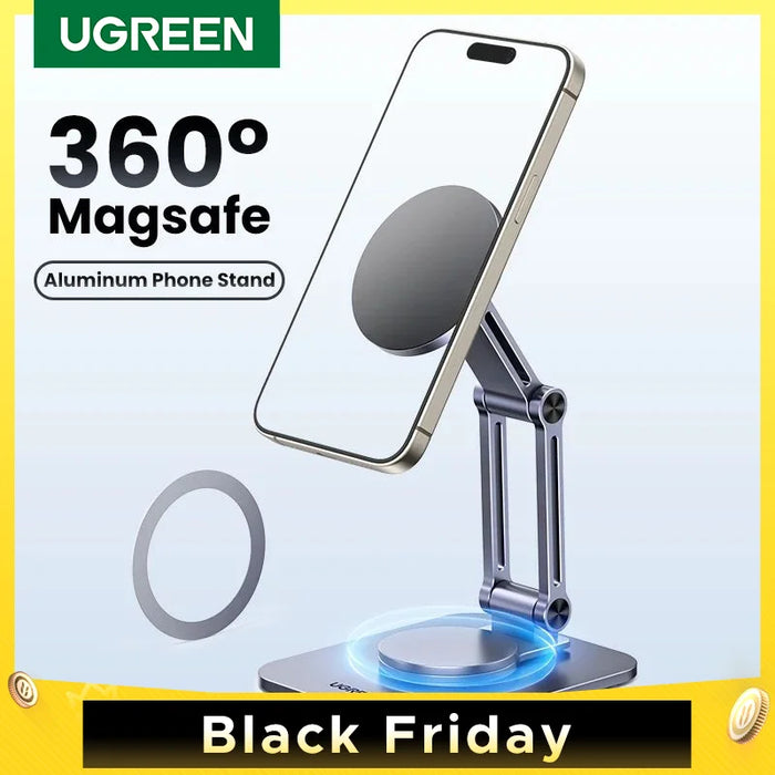 UGREEN Magnetic Phone Stand For Magsafe iPhone 16 15 14 Pro Max Xiaomi Samsung Huawei 360° Rotation Aluminum Mobile Phone Holder