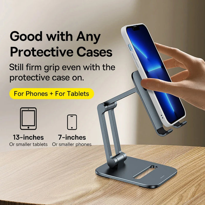 Baseus Phone Holder Aluminum Alloy Cell Phone Tablet Stand for iPad Mini for iPhone 16 15 14 Pro Max Samsung Mobile Phone Stand