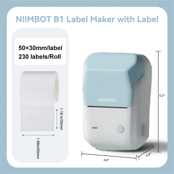 Niimbot B1 Thermal Printer Self-adhesive Stickers Printer Bluetooth Portable Pocket Label Maker Name Sticker Labeling Machine