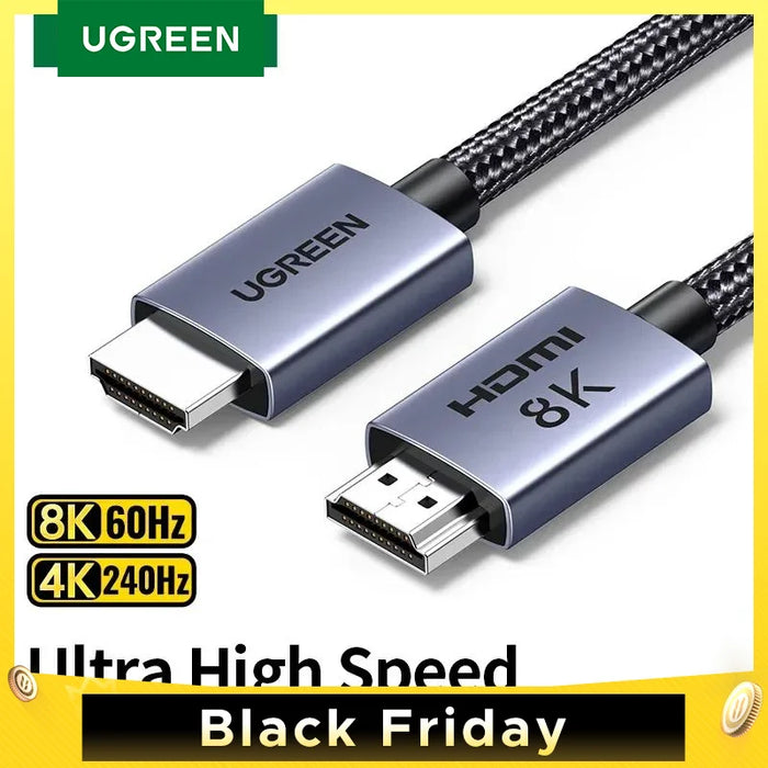 UGREEN HDMI Cable 8K/60Hz សម្រាប់ PS5 Xiaomi TV Box Ultra High Speed ​​Certified 8K@60Hz Cable 48Gbps Dolby Vision HDCP2.3