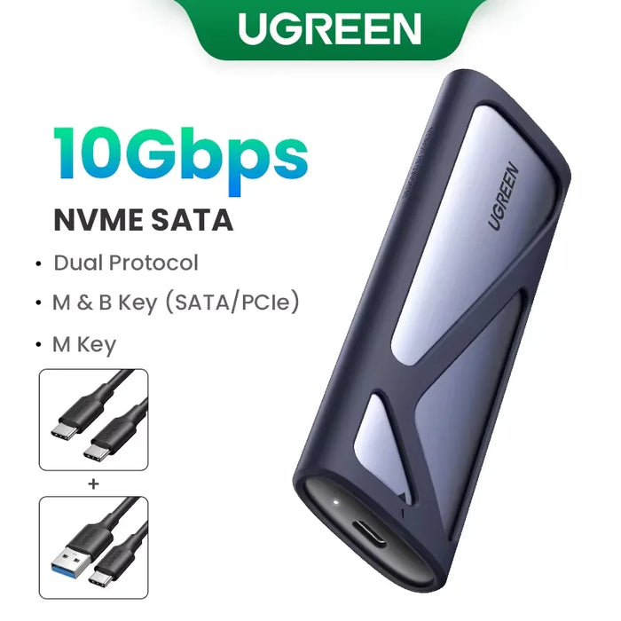 UGREEN M2 SSD Case M.2 NVMe 5Gbps USB C 3.2 Gen2 SSD Enclosure Tool-Free External SSD Adapter M និង B&amp;M Keys