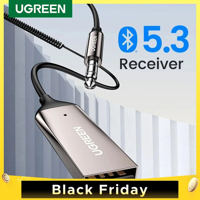 UGREEN Bluetooth Receiver 5.3 Adapter Hands-Free Car Kits AUX Audio 3.5mm Jack Music Wireless Receiver for Car BT Transmitter