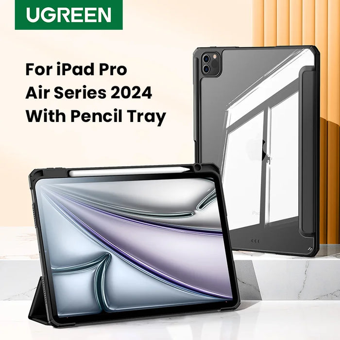 UGREEN For iPad Pro 13 11 2024 Protective Case for iPad Air 13 2024 Case Funda Smart Cover with Clasp Pencil Holder Cover