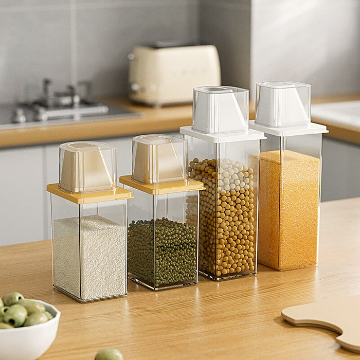 0.8/1.2L Cereal Dispenser with Lid Storage Box Plastic Rice Container Food Sealed Jar Cans for Kitchen Grain Dried Noodles Flour