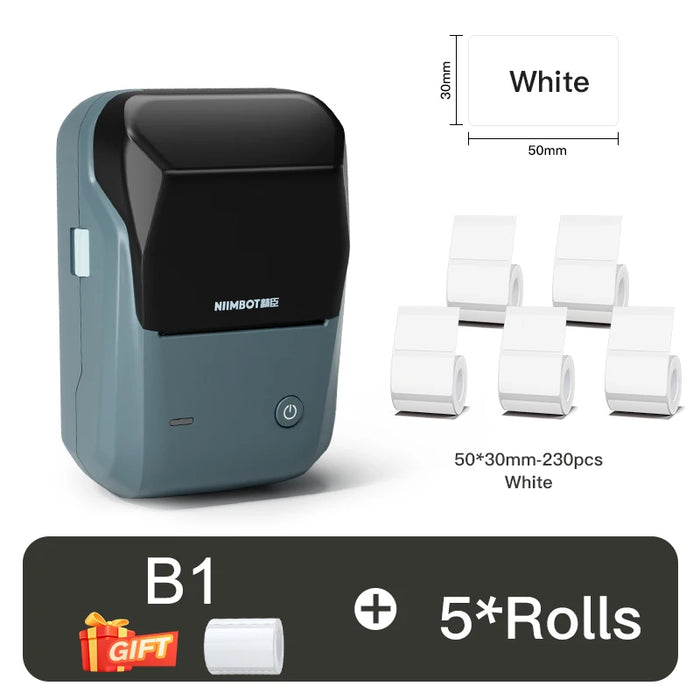 Niimbot B1 Thermal Label Printer Bluetooth Portable Pocket Label Maker Barcode QR Code Self-adhesive Sticker Labeling Machine