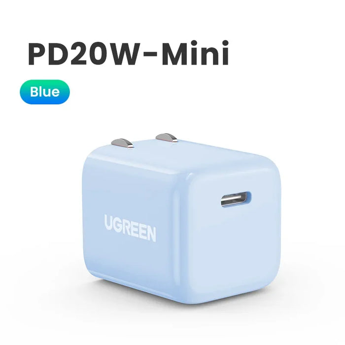 【US Plug】UGREEN 20W GaN Charger PD Fast Charger USB C PD3.0 QC3.0 Quick Charging For iPhone 15 14 Pro Samsung Xiaomi USB Charger