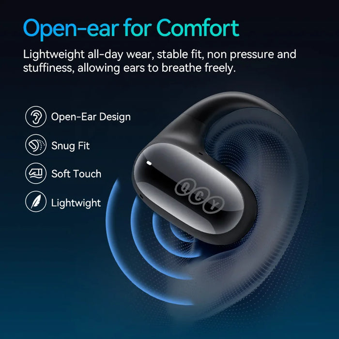 QCY Crossky GTR2 Open-Ear Wireless Earphone Bluetooth 5.4 EarHooks Bass Boost Headphones Multipoint Connection IPX5 Sport Earbud