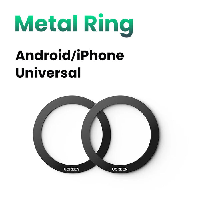 UGREEN Magnetic Metal Ring for Magsafe iPhone 16 15 14 Pro Android Phones Plate Sticker Rings For Magsafe Wireless Charger Stand