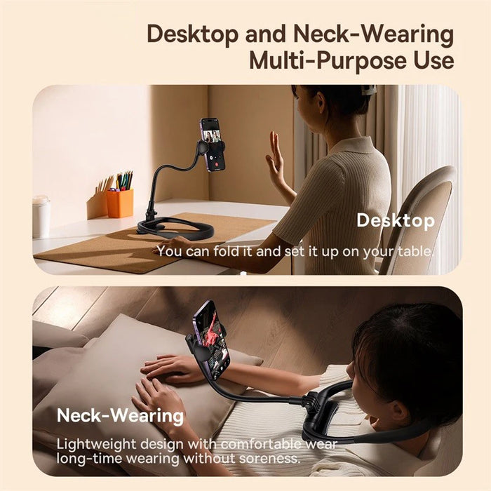 Baseus Flexible Universal Neck Phone Holder Hanging Neck Lazy Necklace Cell Phone Desk Mount Bracket for iPhone 16 15 14 Pro Max