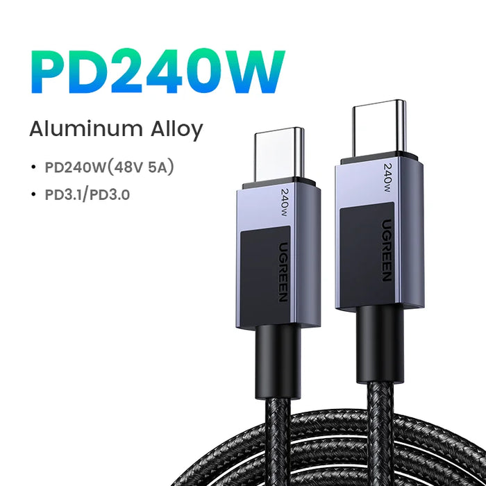 UGREEN PD 240W USB C to USB C Cable PD3.1 Fast Charge for iPhone 15 Pro PS5 Nintendo Switch 5A Supercharge PD Cable