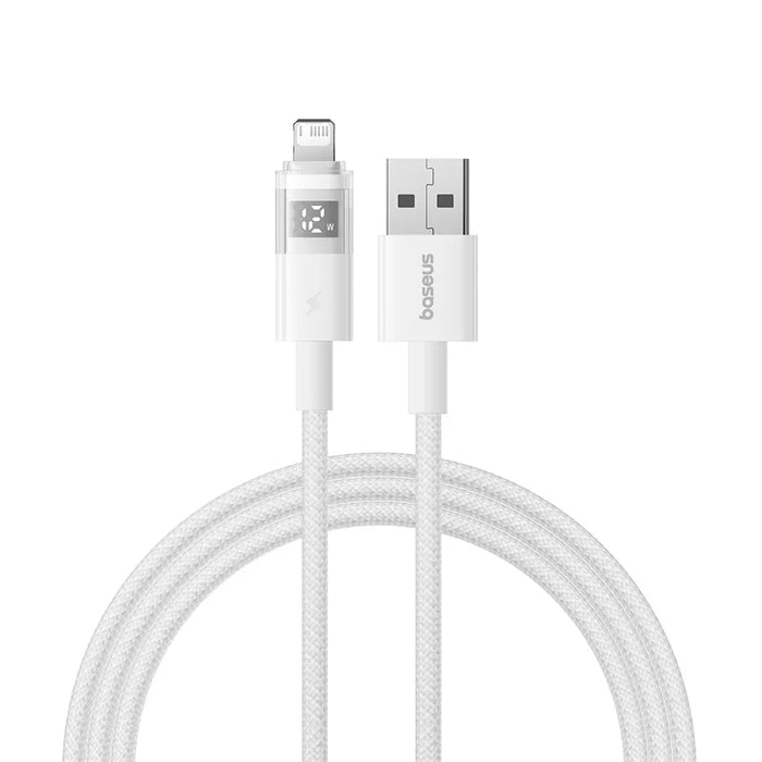 Baseus 2.4A USB Cable For iPhone 14 13 12 LED Display USB Cable for iPad Pro Fast Charging Data Wire For iPhone 7 6S